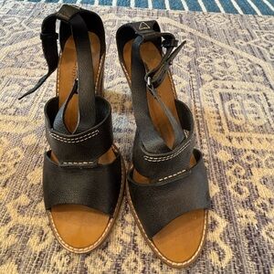 Madewell Black Ankle-Wrap Sandals Size 9